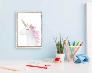 Glitter Friends - Unicorn Mini Framed Canvas-Mini Framed Canvas-Jack and Jill Boutique