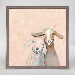 Goat Friends - Mini Framed Canvas-Mini Framed Canvas-Jack and Jill Boutique