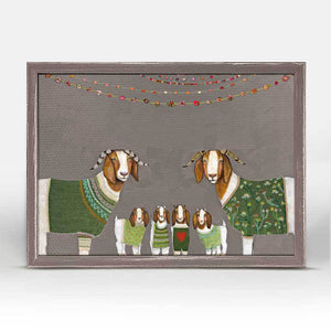 Goats In Sweaters - Mini Framed Canvas-Mini Framed Canvas-Jack and Jill Boutique