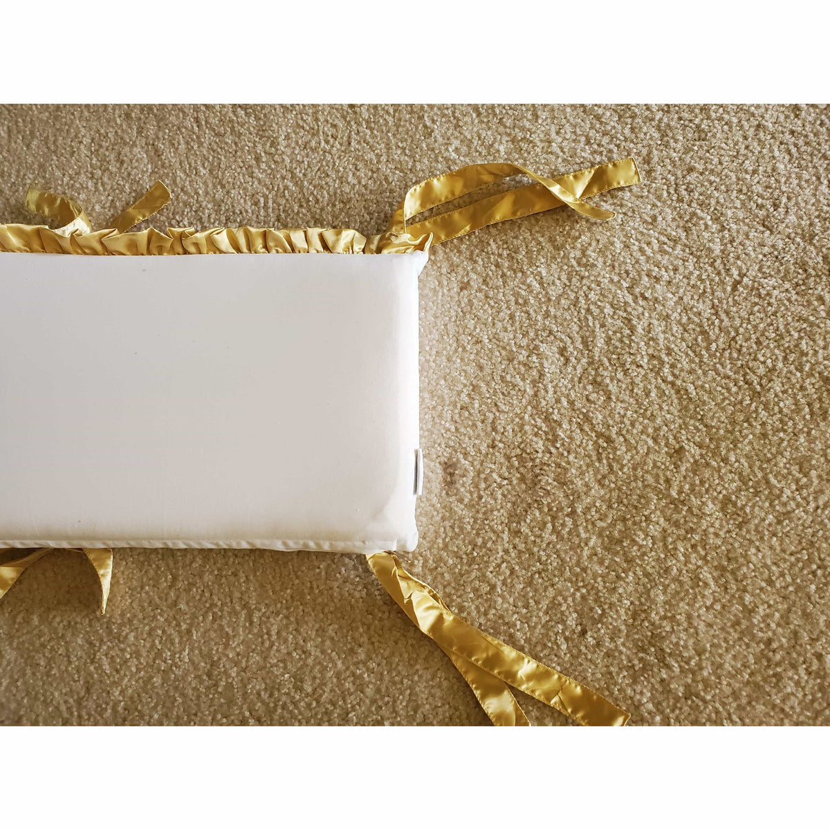 Crib Bumpers | White and Gold Satin - Clearance-Crib Bumper-Jack and Jill Boutique