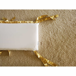 Crib Bumpers | White and Gold Satin - Clearance-Crib Bumper-Ruffles-Jack and Jill Boutique