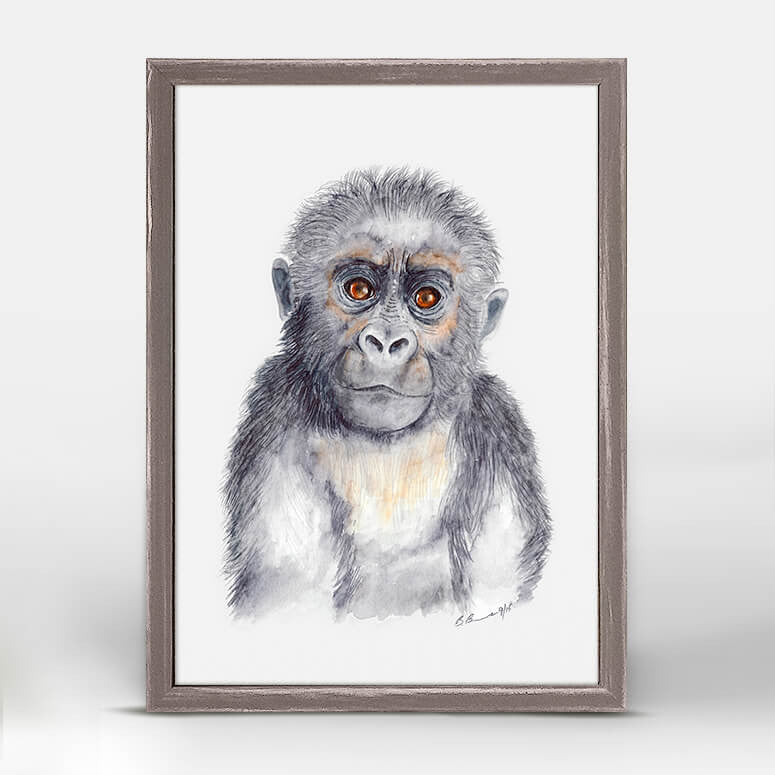 Gorilla Portrait - Mini Framed Canvas-Mini Framed Canvas-Jack and Jill Boutique