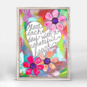 Grateful Heart - Mini Framed Canvas-Mini Framed Canvas-Jack and Jill Boutique