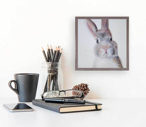 Grey Bunny - Mini Framed Canvas-Mini Framed Canvas-Jack and Jill Boutique