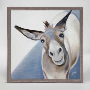 Grey Donkey - Mini Framed Canvas-Mini Framed Canvas-Jack and Jill Boutique