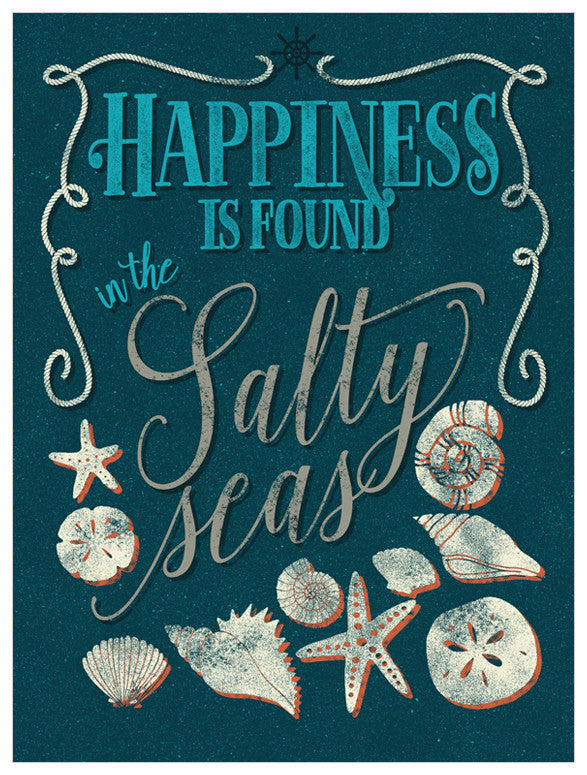 Happiness Is Found In The Salty Seas Wall Art-Wall Art-Jack and Jill Boutique