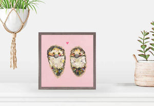Hedgehog Love - Mini Framed Canvas-Mini Framed Canvas-Jack and Jill Boutique