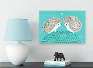 Hedgie Love - Teal Wall Art-Wall Art-Jack and Jill Boutique