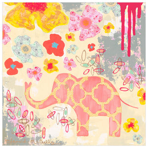 Herbaceous Elephant Wall Art-Wall Art-21x21 Canvas-Jack and Jill Boutique