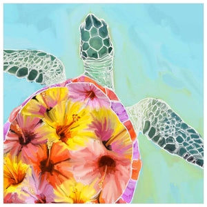 Hibiscus Sea Turtle Wall Art-Wall Art-Jack and Jill Boutique