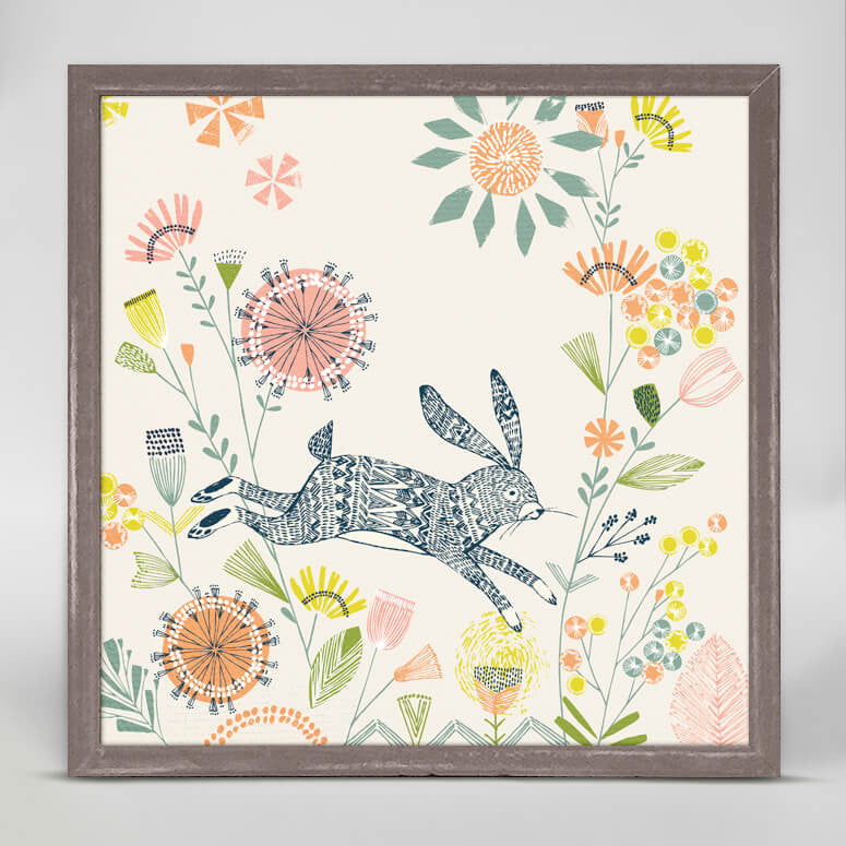 Hiding Rabbit - Mini Framed Canvas-Mini Framed Canvas-Jack and Jill Boutique