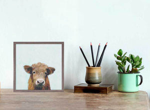Highland Cow - Mini Framed Canvas-Mini Framed Canvas-Jack and Jill Boutique