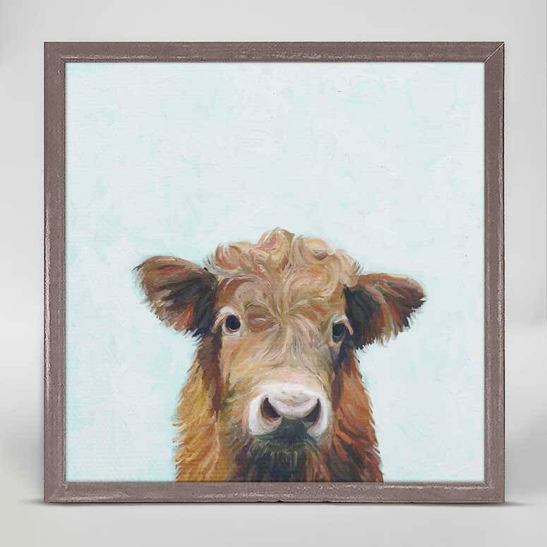 Highland Cow - Mini Framed Canvas-Mini Framed Canvas-Jack and Jill Boutique
