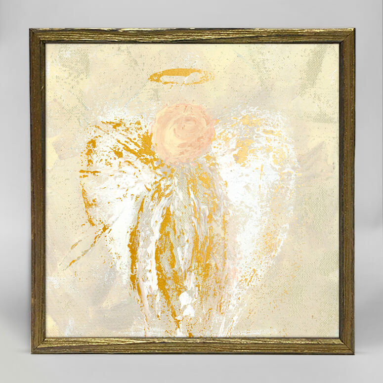 Holiday - Be Still Angel - Gold Embellished Mini Framed Canvas-Mini Framed Canvas-Jack and Jill Boutique
