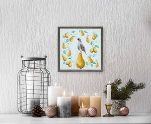 Holiday Collection - 1 Partridge In A Pear Tree Mini Framed Canvas-Mini Framed Canvas-Jack and Jill Boutique