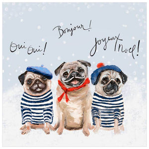 Holiday Collection - 3 French Pugs Wall Art-Wall Art-Jack and Jill Boutique