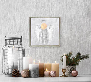 Holiday Collection - Be Still Angel - Silver Mini Framed Canvas-Mini Framed Canvas-Jack and Jill Boutique