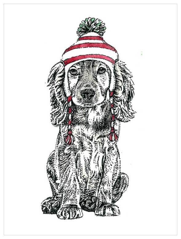 Holiday Collection - Cocker Spaniel Puppy In A Hat Wall Art-Wall Art-Jack and Jill Boutique