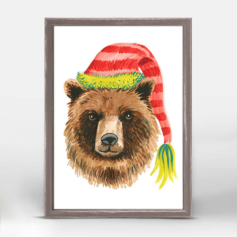 Holiday Collection - Cozy Bear Mini Framed Canvas-Mini Framed Canvas-Jack and Jill Boutique