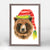 Holiday Collection - Cozy Bear Mini Framed Canvas-Mini Framed Canvas-Jack and Jill Boutique