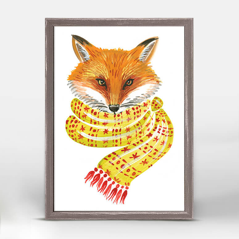 Holiday Collection - Cozy Fox Mini Framed Canvas-Mini Framed Canvas-Jack and Jill Boutique