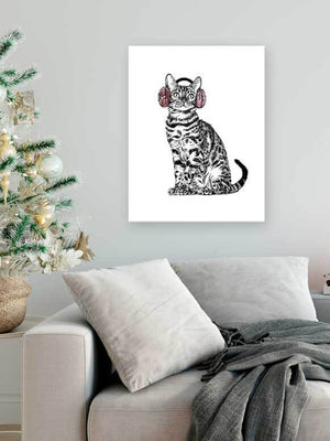 Holiday Collection - Earmuff Kitten Wall Art-Wall Art-Jack and Jill Boutique