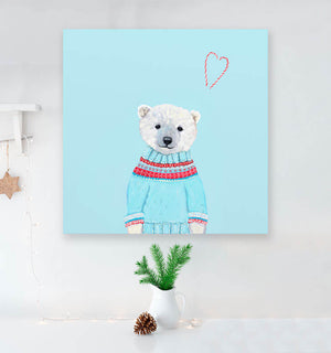 Holiday Collection - Fair Isle Polar Bear Wall Art-Wall Art-Jack and Jill Boutique