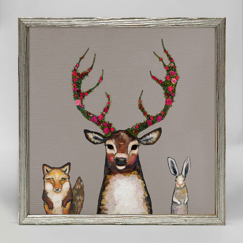 Holiday Collection - Fox, Buck & Hare - Silver Frame Mini Framed Canvas-Mini Framed Canvas-Jack and Jill Boutique