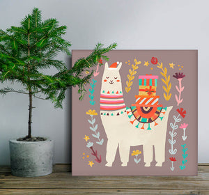 Holiday Collection - Holiday Llama Wall Art-Wall Art-Jack and Jill Boutique