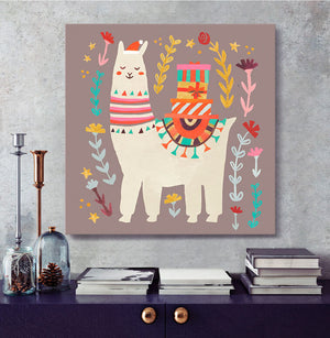 Holiday Collection - Holiday Llama Wall Art-Wall Art-Jack and Jill Boutique