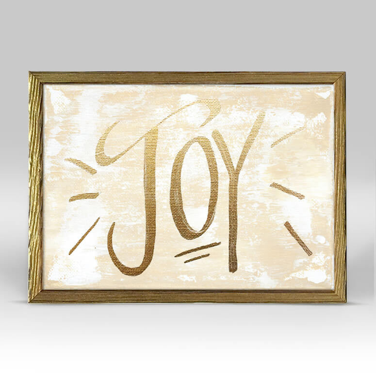 Holiday Collection - Joy - Gold Mini Framed Canvas-Mini Framed Canvas-Jack and Jill Boutique