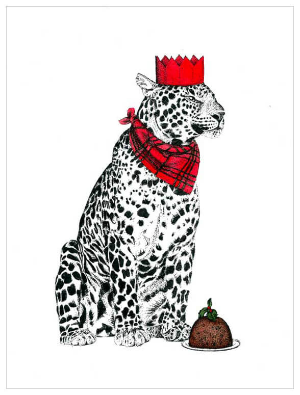 Holiday Collection - Leopard With Christmas Pudding Wall Art-Wall Art-Jack and Jill Boutique
