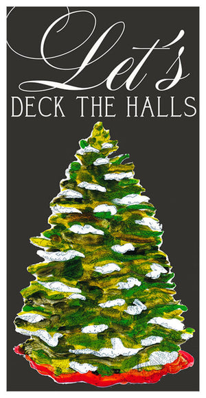 Holiday Collection - Let's Deck The Halls Wall Art-Wall Art-12x24 Canvas-Jack and Jill Boutique