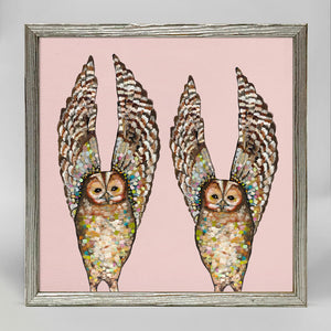 Holiday Collection - Owl Duo - Silver Mini Framed Canvas-Mini Framed Canvas-Jack and Jill Boutique