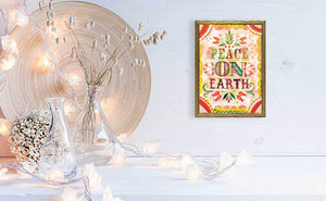 Holiday Collection - Peace On Earth - Gold Mini Framed Canvas-Mini Framed Canvas-Jack and Jill Boutique