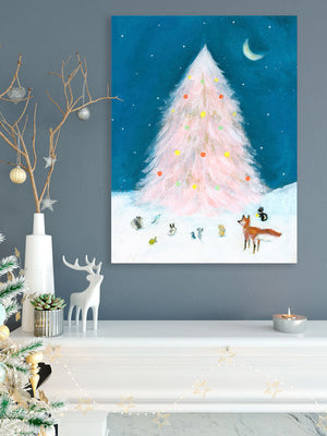 Holiday Collection - Pink Christmas Tree Wall Art-Wall Art-Jack and Jill Boutique