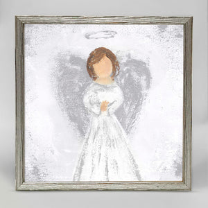 Holiday Collection - Praying Angel - Silver Mini Framed Canvas-Mini Framed Canvas-Jack and Jill Boutique
