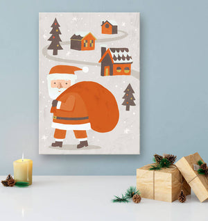 Holiday Collection - Santa With Houses Wall Art-Wall Art-Jack and Jill Boutique
