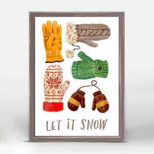 Holiday Collection - Snow Mittens Mini Framed Canvas-Mini Framed Canvas-Jack and Jill Boutique