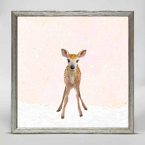 Holiday Collection - Snowy Fawn Mini Framed Canvas-Mini Framed Canvas-Jack and Jill Boutique