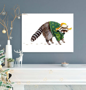 Holiday Collection - Winter Raccoon Wall Art-Wall Art-Jack and Jill Boutique