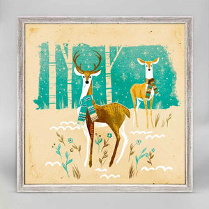 Holiday Collection - Woodland Birch Deer Mini Framed Canvas-Mini Framed Canvas-Jack and Jill Boutique