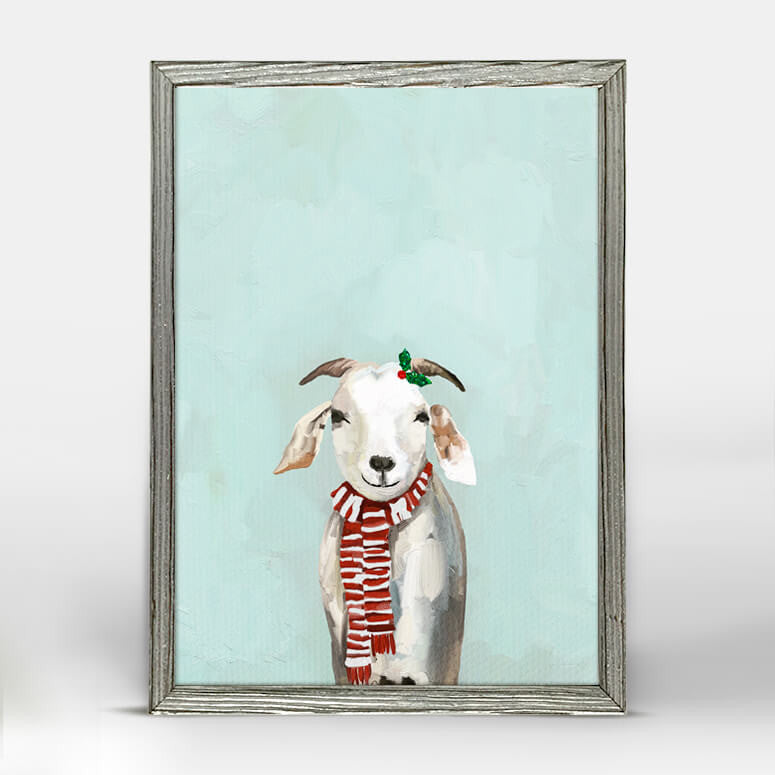 Holiday - Festive Goat Embellished Mini Framed Canvas-Mini Framed Canvas-Jack and Jill Boutique