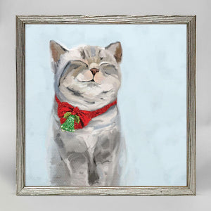 Holiday - Festive Tabby Embellished Mini Framed Canvas-Mini Framed Canvas-Jack and Jill Boutique