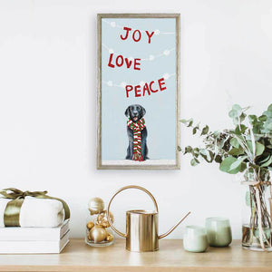 Holiday - Joy Love Peace Embellished Mini Framed Canvas-Mini Framed Canvas-Jack and Jill Boutique