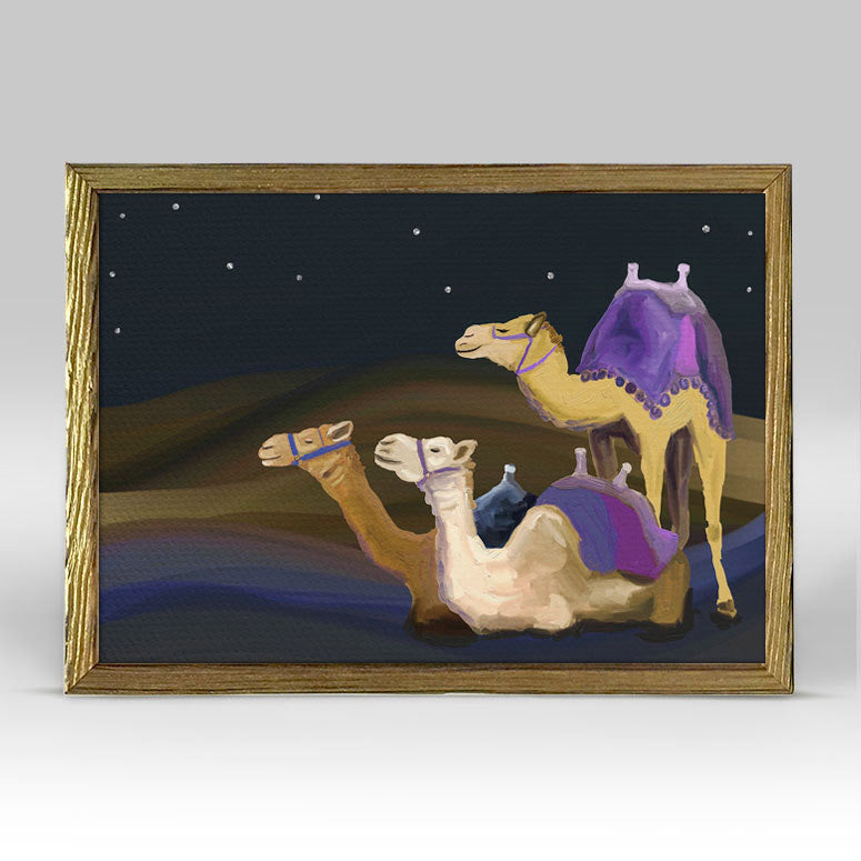 Holiday - Nativity Wise Camels Embellished Mini Framed Canvas-Mini Framed Canvas-Jack and Jill Boutique