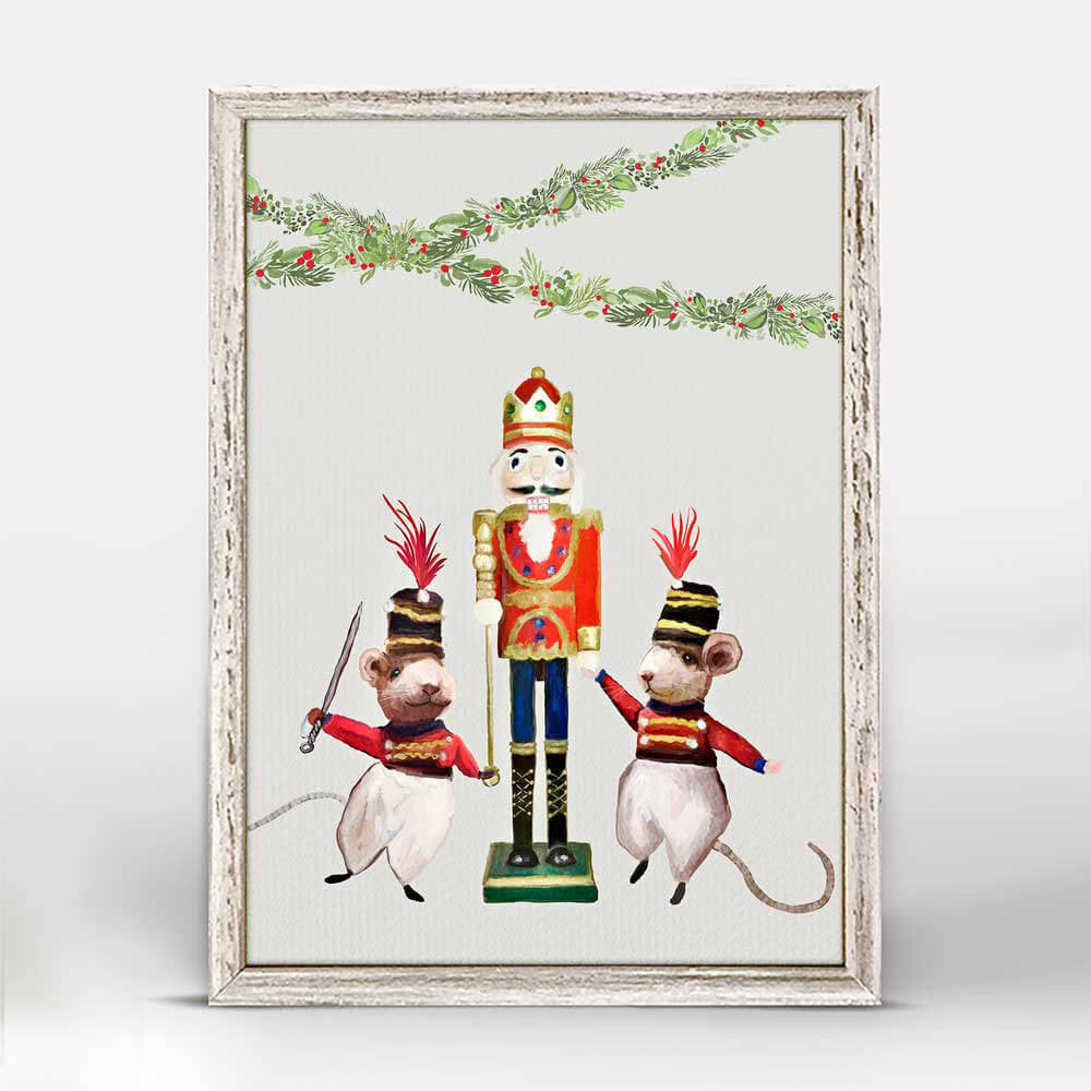 Holiday Collection - Nutcracker Mice Mini Framed Canvas-Mini Framed Canvas-Jack and Jill Boutique