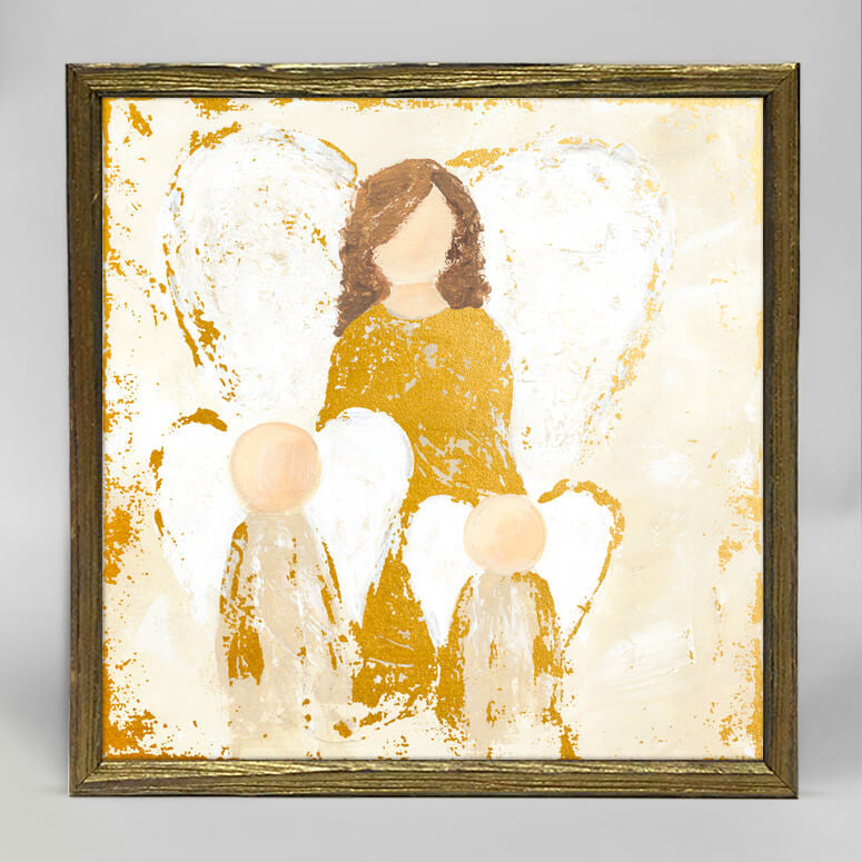 Holiday - Watch Over Them - Gold Embellished Mini Framed Canvas-Mini Framed Canvas-Jack and Jill Boutique