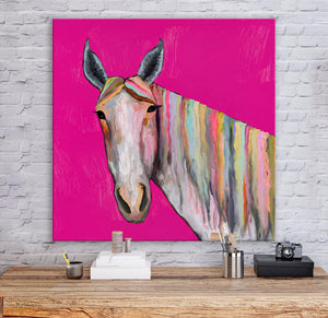Horse On Pink Wall Art-Wall Art-Jack and Jill Boutique