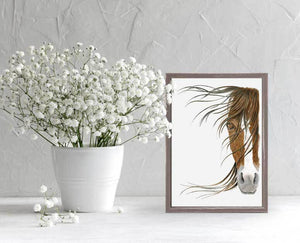 Horse Portrait 2 - Mini Framed Canvas-Mini Framed Canvas-Jack and Jill Boutique